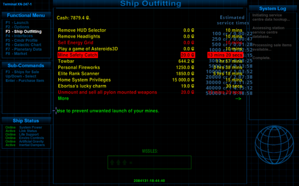 Equipment Aide adds the right-hand column and its light blue underlay